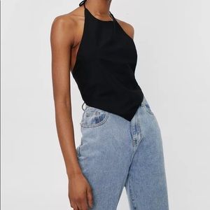 Halter Tie Open Back Crop Top